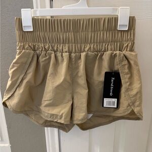 Women's High Waist Tan Shorts